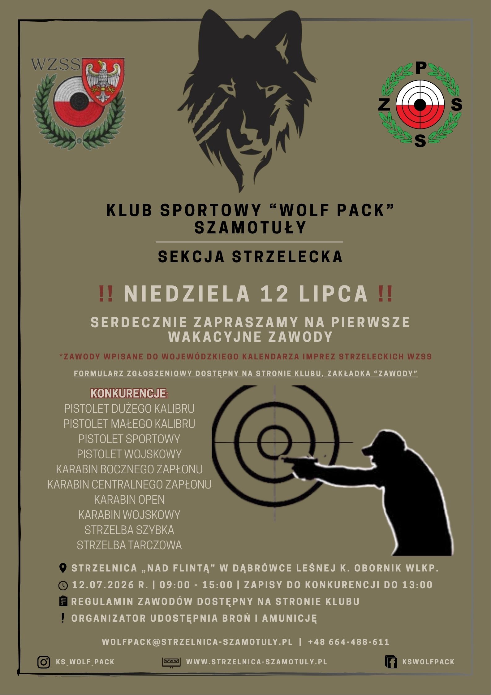 Plakat: Zapraszamy na zawody 12.07!
